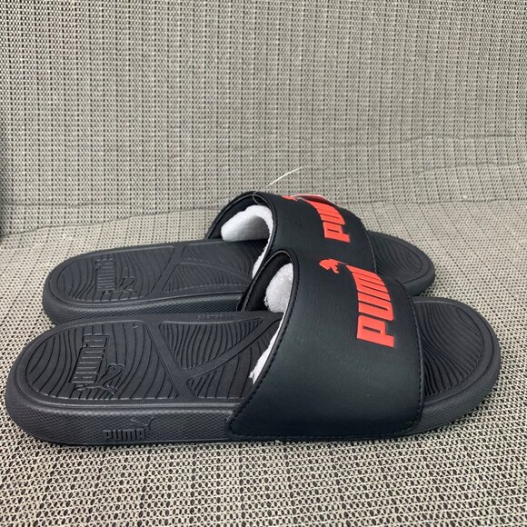 Puma Cool Cat 2.0 Mens Size 7 Black & Red Slide Sandals - Picture 4 of 5